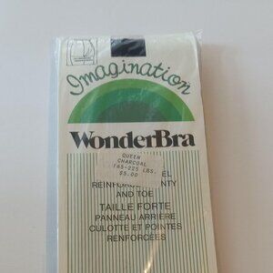 Charcoal Queen Size Panty Hose Stocking WonderBra Imagination Nylon Vintage